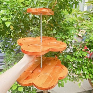 Tháp 3 Tầng Gỗ Tự Nhiên Bày Bia ,Nước Ngọt Ban Thờ Gia Tiên , Sơn PU Phủ Bóng YATASMART