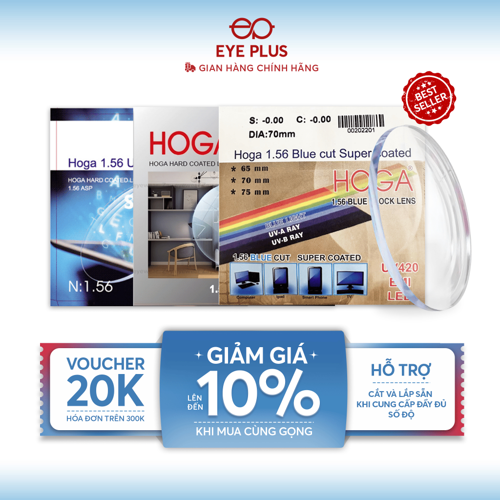 Tròng Kính Cận Loạn Eye Plus - Hình ảnh thực tế