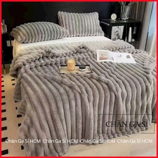 🌙NHẬP KHẨU🌙 Mền Lông Thỏ Dợn Sóng Rabbit Blanket Đắp Ấm, Dày Dặn, Chăn Lông 2m3x2m _Chăn Ga Sỉ HCM