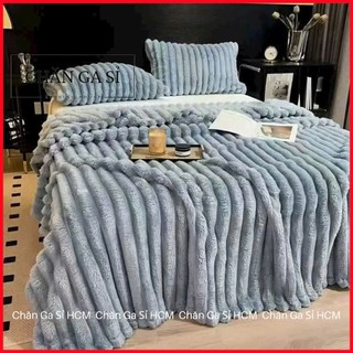 🌙NHẬP KHẨU🌙 Mền Lông Thỏ Dợn Sóng Rabbit Blanket Đắp Ấm, Dày Dặn, Chăn Lông 2m3x2m _Chăn Ga Sỉ HCM