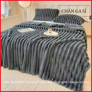 🌙NHẬP KHẨU🌙 Mền Lông Thỏ Dợn Sóng Rabbit Blanket Đắp Ấm, Dày Dặn, Chăn Lông 2m3x2m _Chăn Ga Sỉ HCM