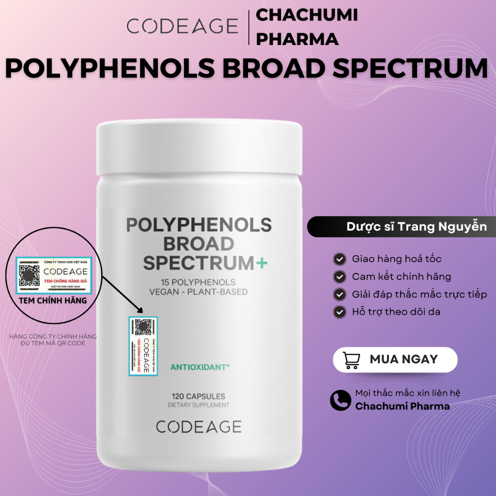 Viên Uống Chống Nắng Trẻ Hóa Da CodeAge Polyphenols 120 Viên | Shopee ...