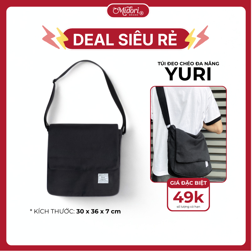 [DEAL SỐC] Túi Tote YURI Đeo Chéo Nam Nữ Vải Canvas Đựng Điện Thoại Đeo Vai Đi Học Làm | M STUDIO