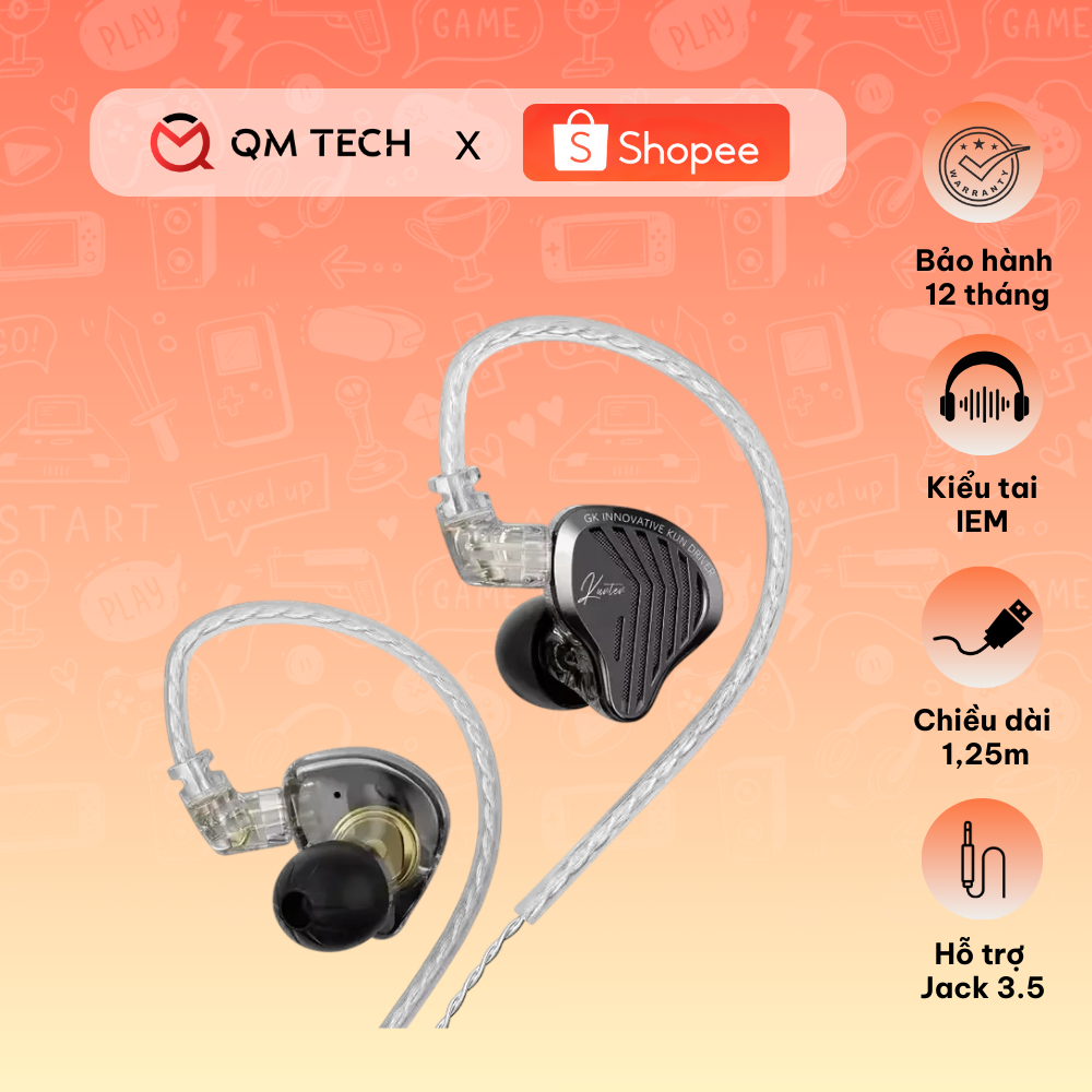 Tai nghe IEM GK Kunten có mic Jack 3.5 | Type C - QMTECHSTORE | BigBuy360 - bigbuy360.vn