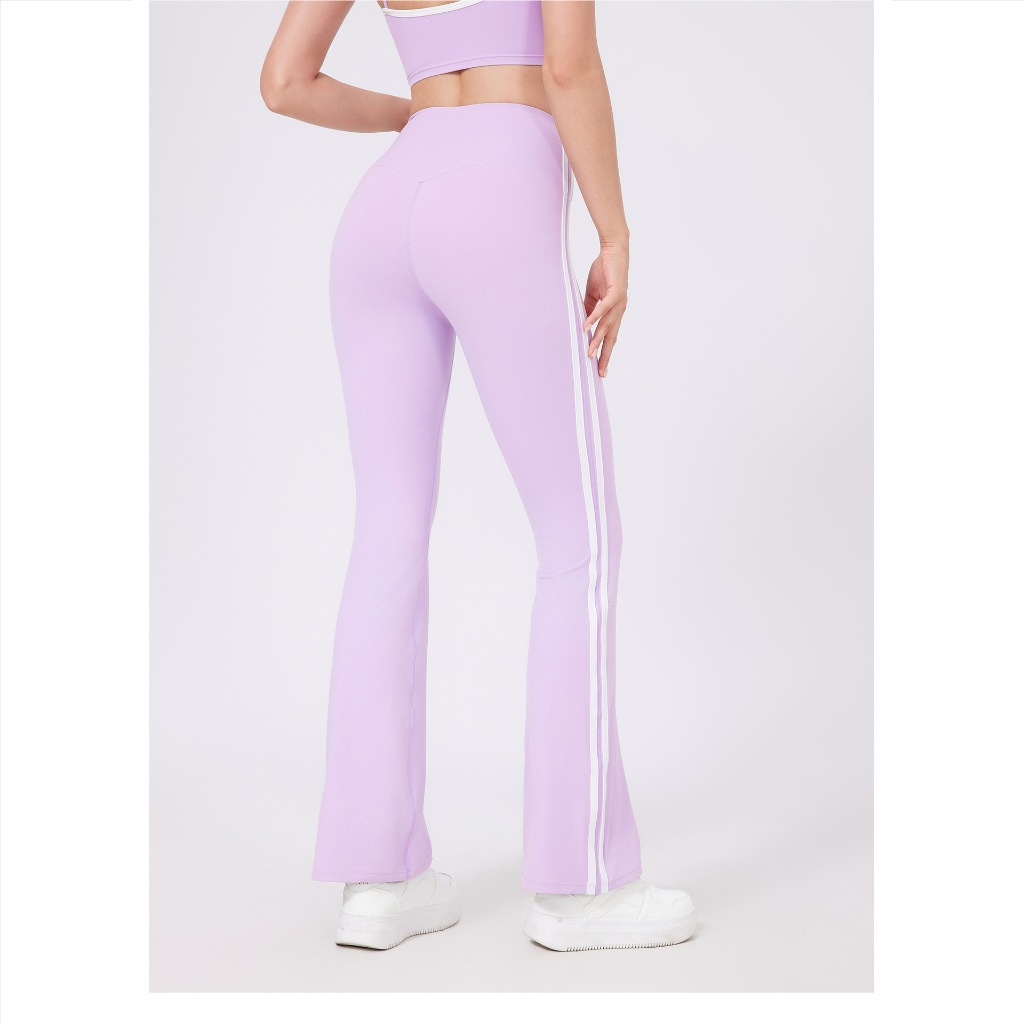 【Fumeng】Quần flared nữ phong cách hotgirl eo cao dây phối ghép cao đàn thấm hút nhanh nâng mông