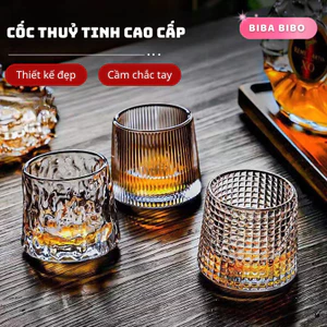 Ly Thủy Tinh Deli Vintage whisky Rock Glass, cốc thủy tinh phong cách Châu Âu
