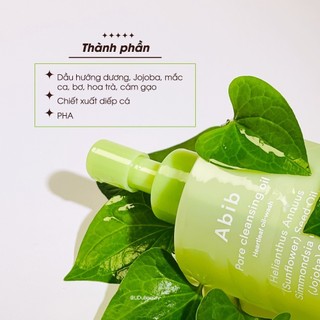 Dầu tẩy trang Abib Heartleaf Wash Pore Cleansing Oil 200ml diếp cá làm sạch lỗ chân lông