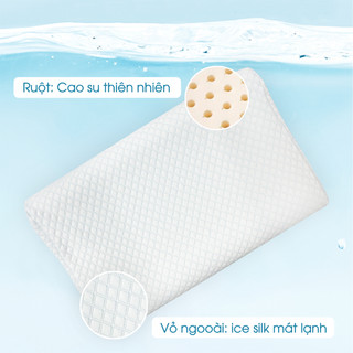 [ĐA CÔNG NĂNG] Gối Cao Su Thiên Nhiên Lượn Sóng NIN House | 50x30x7/9cm | Chăm Sóc Cổ Vai Gáy, Làm Mát, Công Thái Học