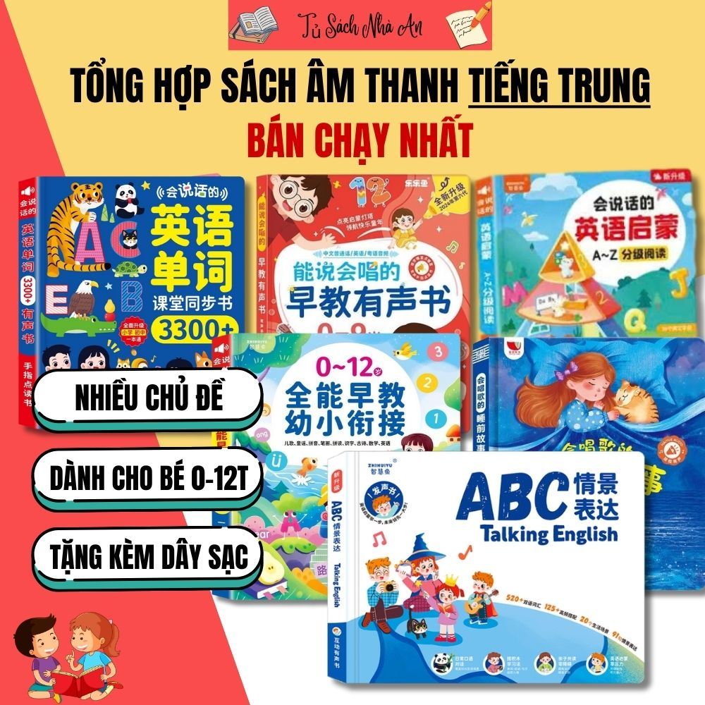 Sách âm thanh TIẾNG TRUNG - Sách âm thanh song ngữ Anh - Trung, bính âm ...