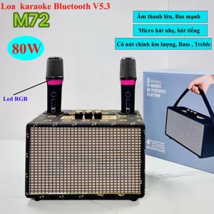 Mẫu mới - Loa karaoke M72 bass mạnh tặng kèm 2 micro thay đổi giọng nói nghe lớn hát hay