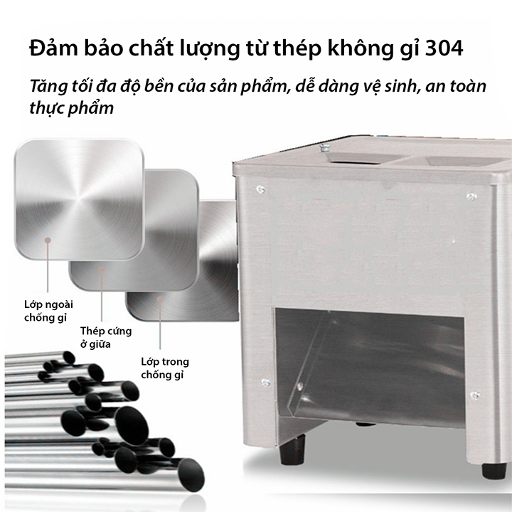 Máy thái thịt đông lạnh lưỡi 3.5mm 850W cắt thịt nhanh chóng, an toàn, tiện lợi