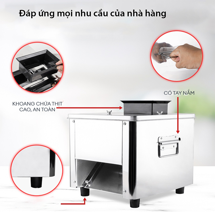 Máy thái thịt đông lạnh lưỡi 3.5mm 850W cắt thịt nhanh chóng, an toàn, tiện lợi