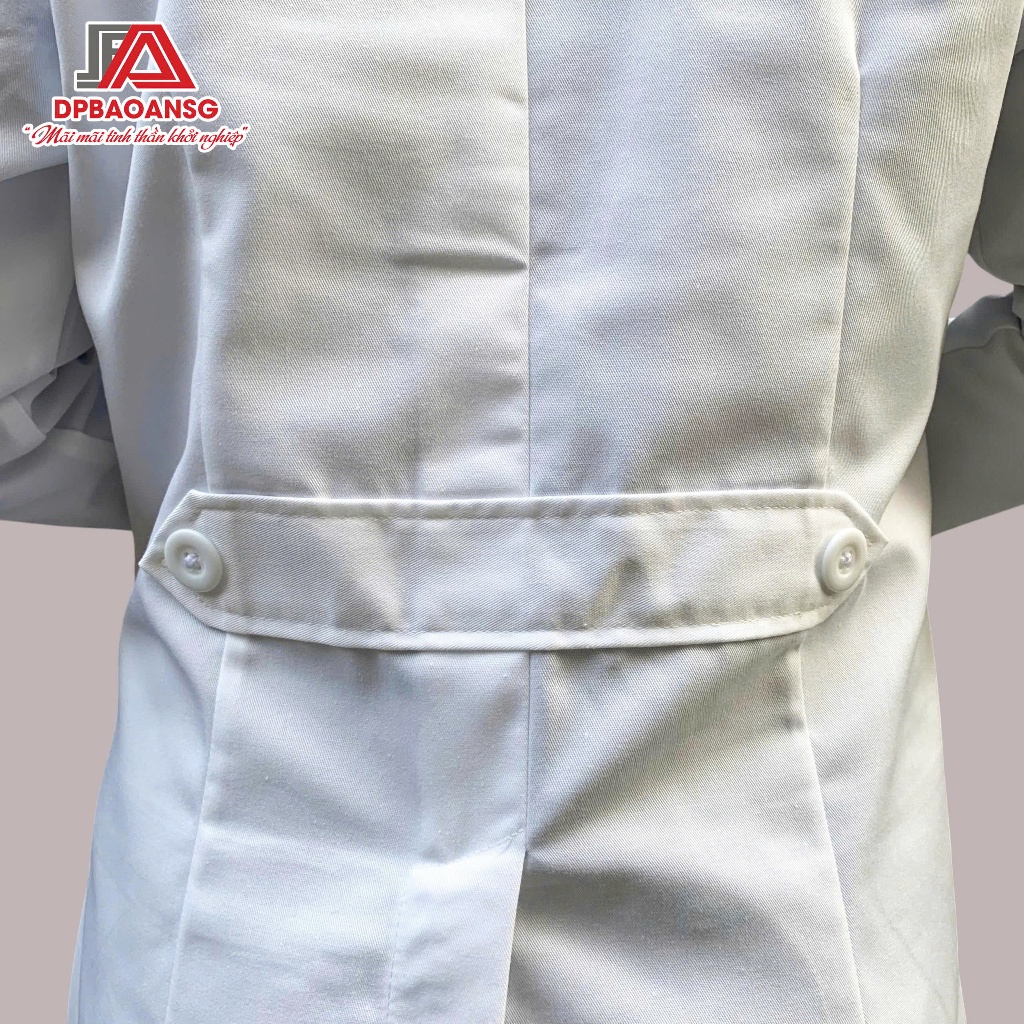 Áo Blouse Dài Tay Trắng Gạo Cho Nam Nữ Bác Sĩ – Vải Kaki Chuẩn Đồng Phục Y Tế