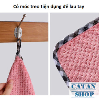 Khăn Lau Bếp Nhà Bếp, Khăn Lau Đa Năng 2 Mặt Viền Kẻ Caro Dày Dặn Siêu Thấm Hút-GD905-KhanVienKe