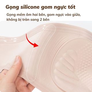 Áo ngực nữ quây ngang su cao cấp đệm mút mỏng ôm gom nâng ngực viền silicon chống tuột DEVARI G86