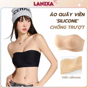 Áo ngực nữ không dây quây ngang chất su cao cấp - Áo lót nữ cúp ngang silion bám da chống tuột AG86