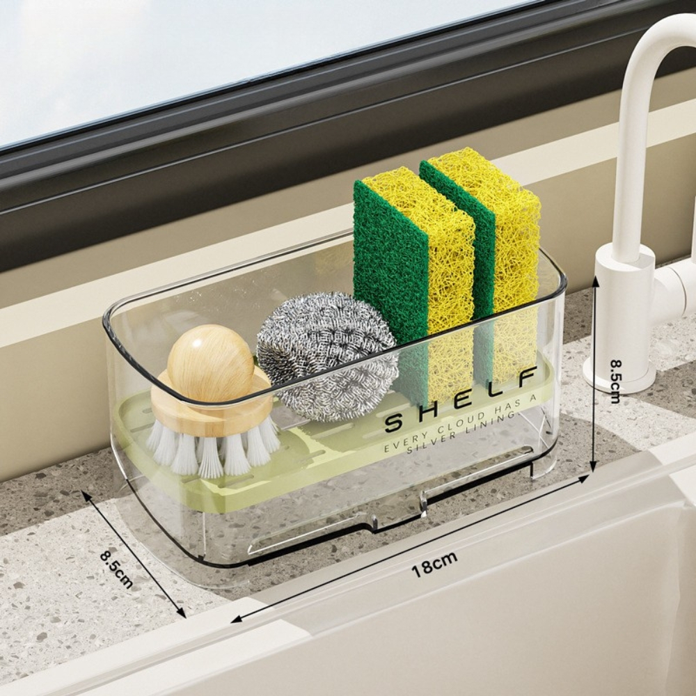Kệ Để Đồ Rửa Chén SHELF Thoát Nước Nhựa Trong Suốt Đặt Bồn Rửa Gọn Gàng | BigBuy360 - bigbuy360.vn