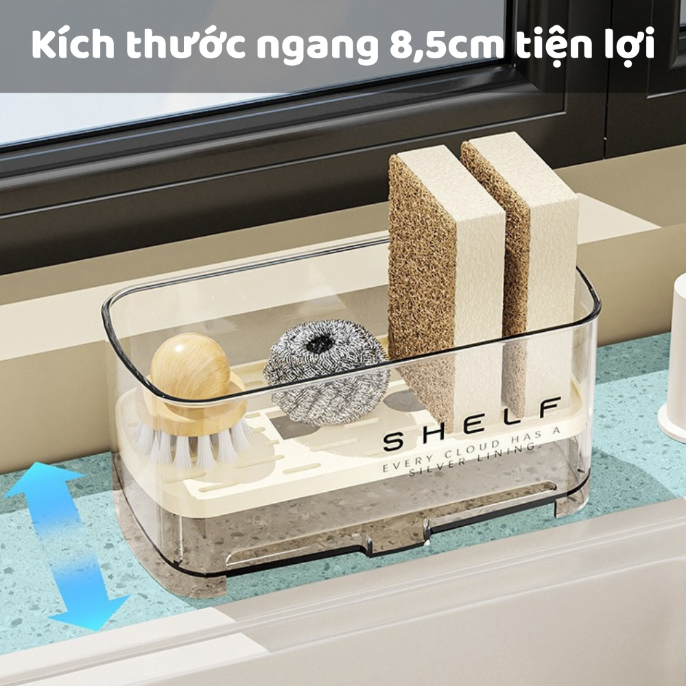 Kệ Để Đồ Rửa Chén SHELF Thoát Nước Nhựa Trong Suốt Đặt Bồn Rửa Gọn Gàng | BigBuy360 - bigbuy360.vn