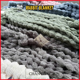 🛑NHẬP KHẨU🛑Chăn Lông Thỏ 2m3x2m Rabbit Blanket Dợn Sóng Phong Cách Sang Trọng_Chăn Ga Sỉ HCM