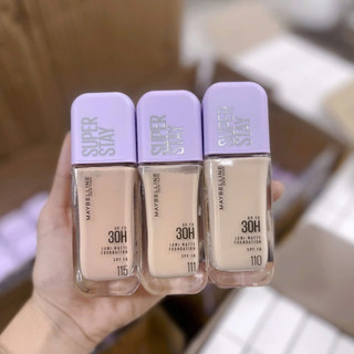 Kem Nền Maybelline Che Phủ Siêu Nhẹ Superstay Up To 30H Nắp Tím Matte Foundation SPF16 PA+++ 35ml