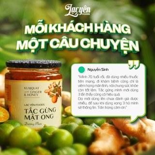 Combo 2 Hũ Tắc Gừng Mật Ong Lạc Yên Foods, Vị Chua Chua Cay Nhẹ Ngọt Thanh Tự Nhiên, Lành Tính