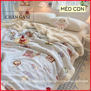 💤Mền Lông Cừu 2 Mặt Thiết Kế Riêng Cho Bé Siêu Ấm, Mềm Mịn 1mx1m5 Nhỏ Gọn, Tiện Lợi _ Chăn Ga Sỉ HCM