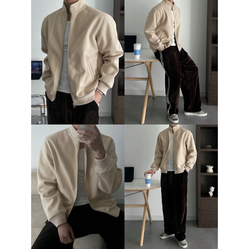 Áo khoác nỉ 2 da, áo khoác zip from boxy Unisex có 3 màu trẻ trung năng động