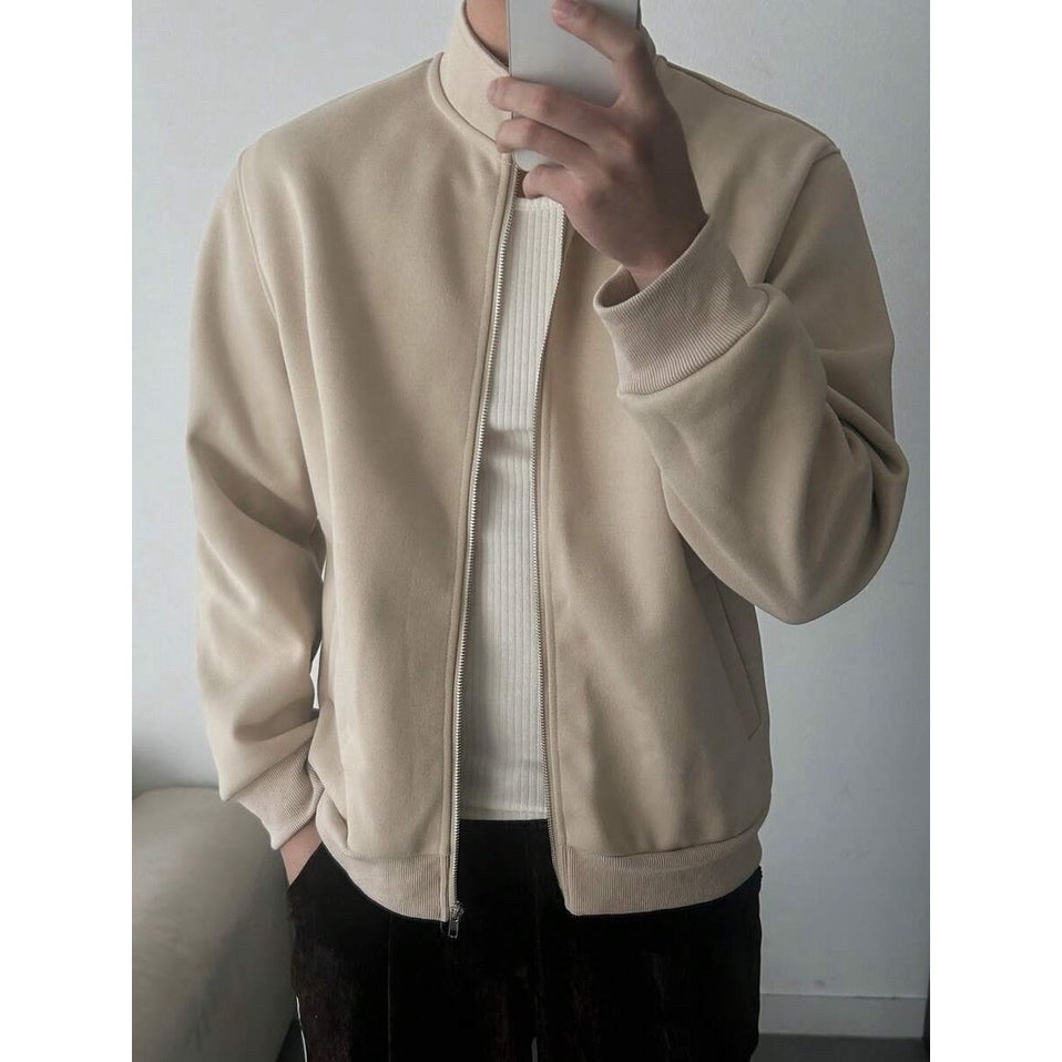 Áo khoác nỉ 2 da, áo khoác zip from boxy Unisex có 3 màu trẻ trung năng động