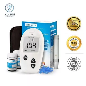 Combo Máy Đo Đường Huyết Sinocare Kèm Thêm Hộp 50 que thử đường và Hộp 50 kim lấy mẫu Safe-Accu