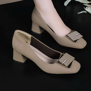 Giày Cao Gót Nữ Mũi vuông Giày Khóa vuông sang trọng lịch sự cao 5p và 7p - size 35 - size 40 mã 88muivuong