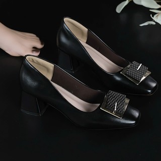 Giày Cao Gót Nữ Mũi vuông Giày Khóa vuông thanh thoát cao 5p và 7p - size 35 - size 40 Giày Bánh Bèo mã 88muivuong