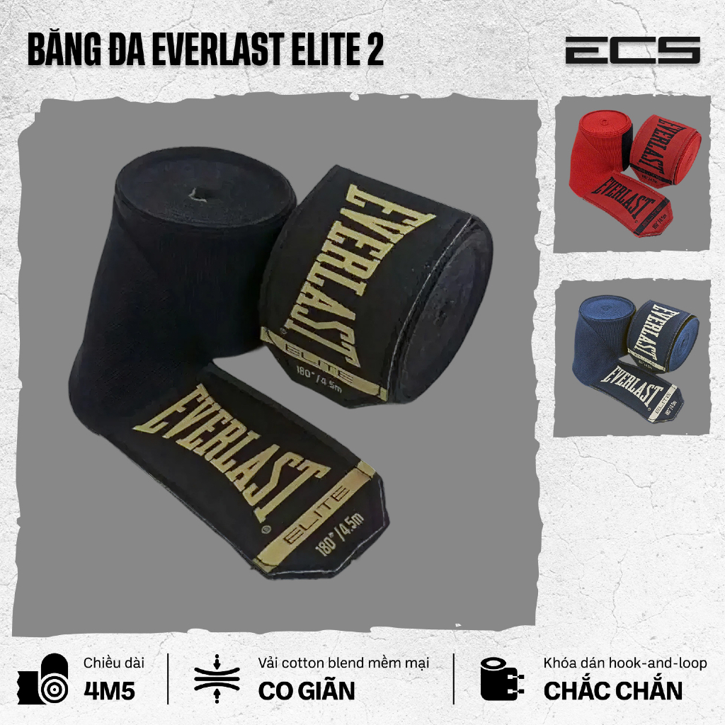 Băng Cuốn Tay Boxing Everlast, Băng Đa Boxing Everlast Elite 2, Băng Cuốn Bảo Vệ Tay Võ Thuật