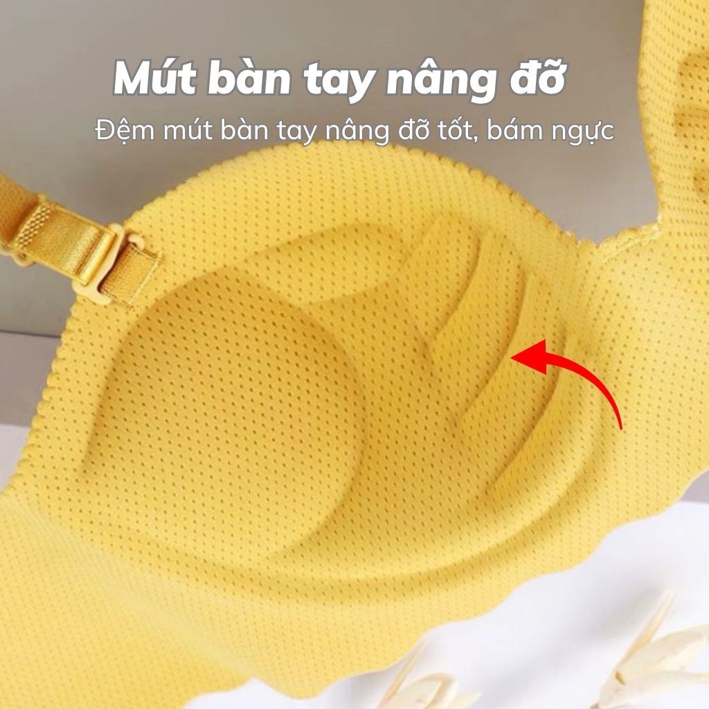 Áo ngực nữ không gọng su mềm mại lỗ thoáng khí mút bàn tay nâng đỡ ngực tạo quả gợi cảm LANIXA A489