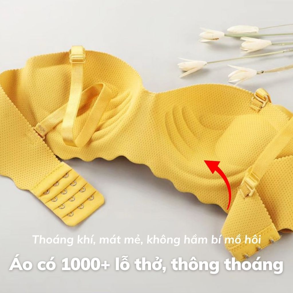 Áo ngực nữ không gọng su mềm mại lỗ thoáng khí mút bàn tay nâng đỡ ngực tạo quả gợi cảm LANIXA A489