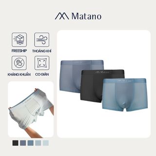 COMBO 3 Quần Boxer Nam Lụa Băng Trơn MATANO QL065 basic, co giãn, ôm, mềm mại, thoáng mát, kháng khuẩn, thấm mồ hôi