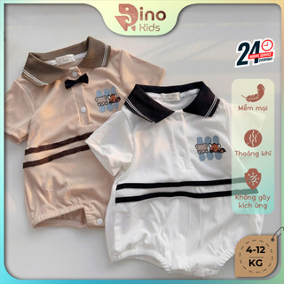 Body Polo cổ bẻ cho bé trai 4-11kg. Body suit công tử dễ thương cho bé trai. Dino Kids