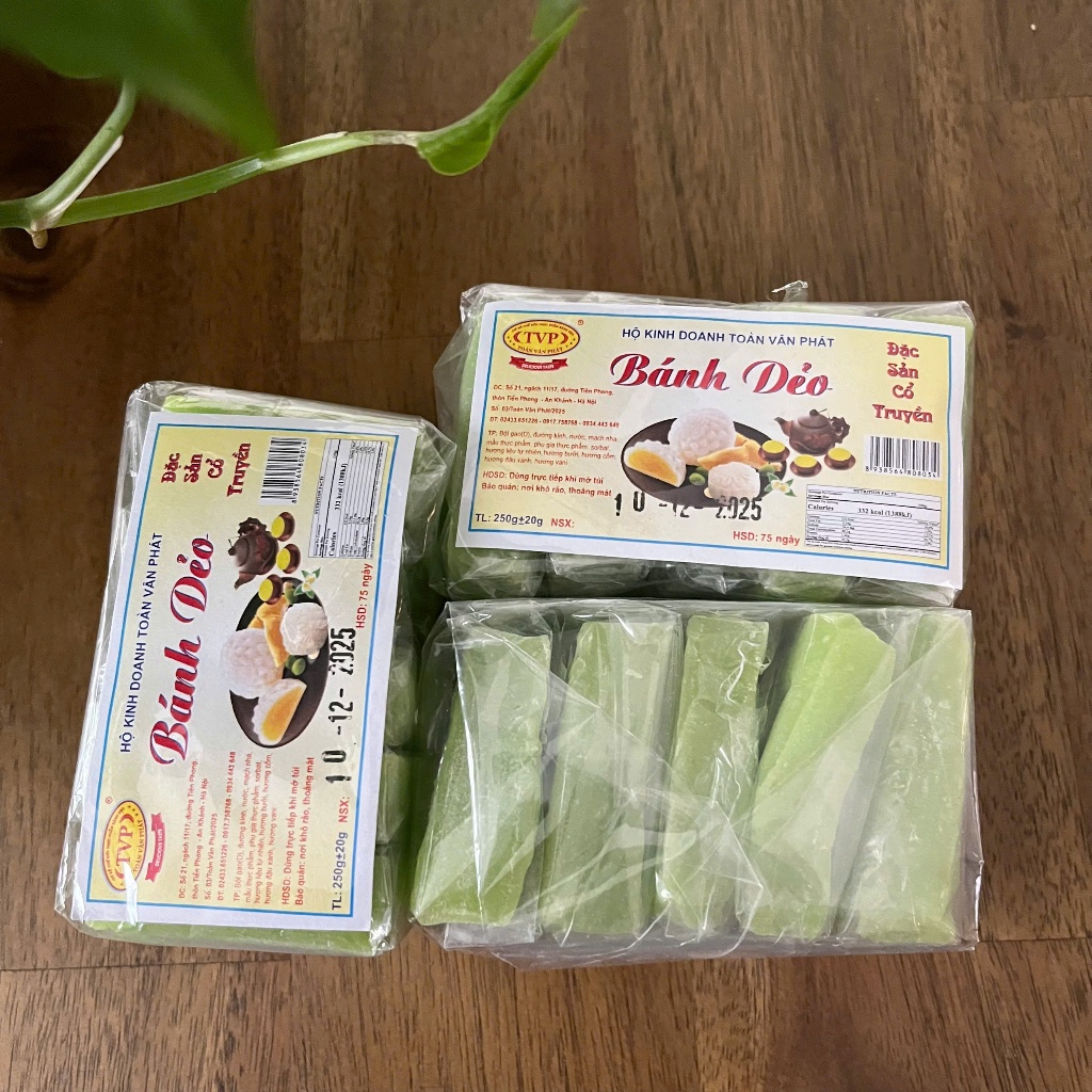 Set 3 Gói Bánh Dẻo Chay Hương Vị Cổ Truyền, Gói 5 Chiếc Bánh Dẻo Cốm Đặc Sản- Đảm Bảo ATVSTP