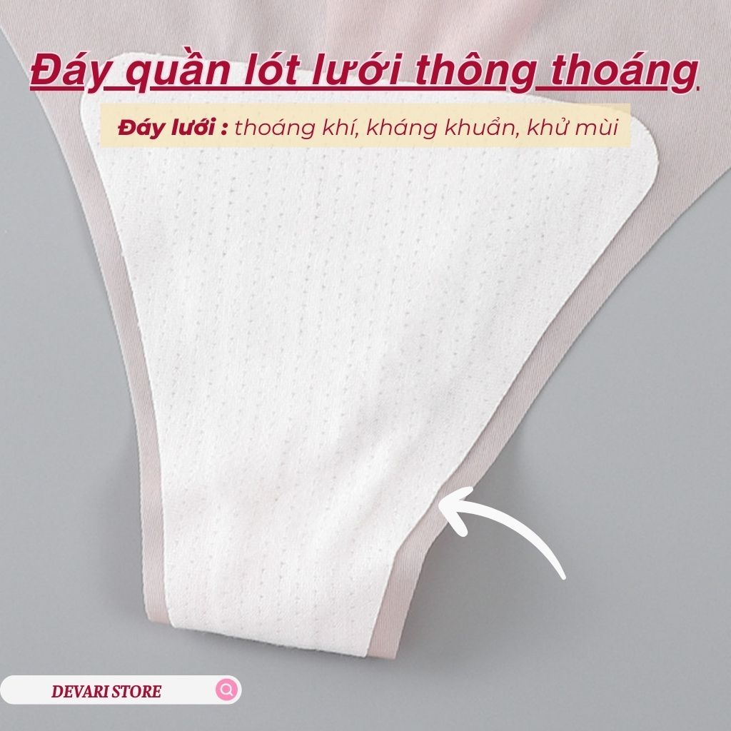 Quần lót nữ su lụa cao cấp mỏng nhẹ mềm mại thoáng mát đáy lót cotton kháng khuẩn khử mùi LANIXA 617