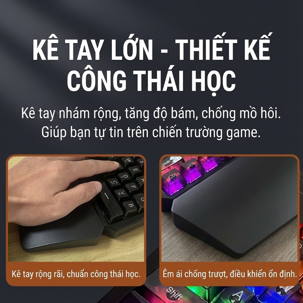 Bàn phím cơ 1 tay GT35 Inker K9 Bàn phím chơi game chất lượng cao dành cho game thủ Keyboard K9 Phím cơ Gaming | BigBuy360 - bigbuy360.vn