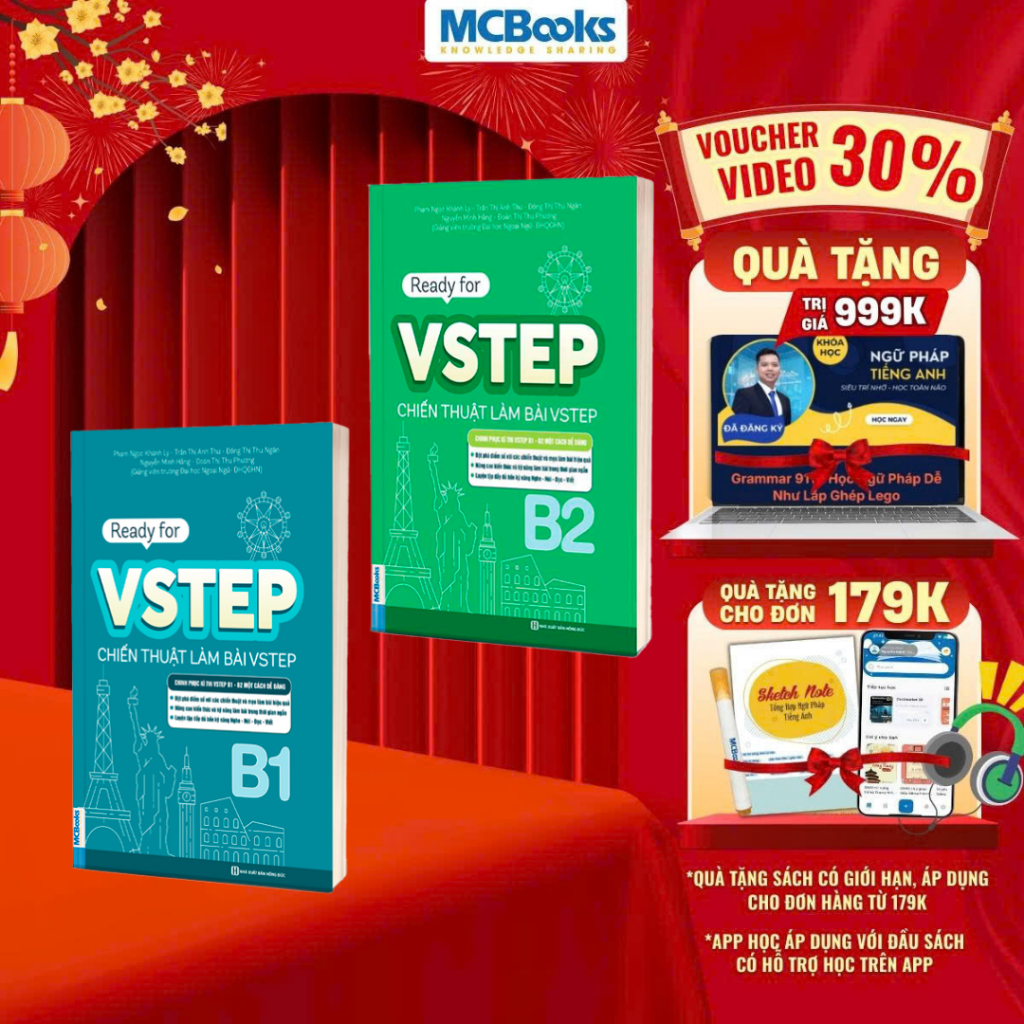 Sách - Combo Ready for VSTEP Chiến thuật làm bài VSTEP B1,B2