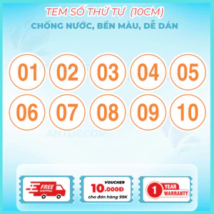🔢 DECAL DÁN SỐ THỨ TỰ 10CM – SỐ RẤT TO, NHÌN XA RÕ, CHỐNG NƯỚC, BỀN NGOÀI TRỜI