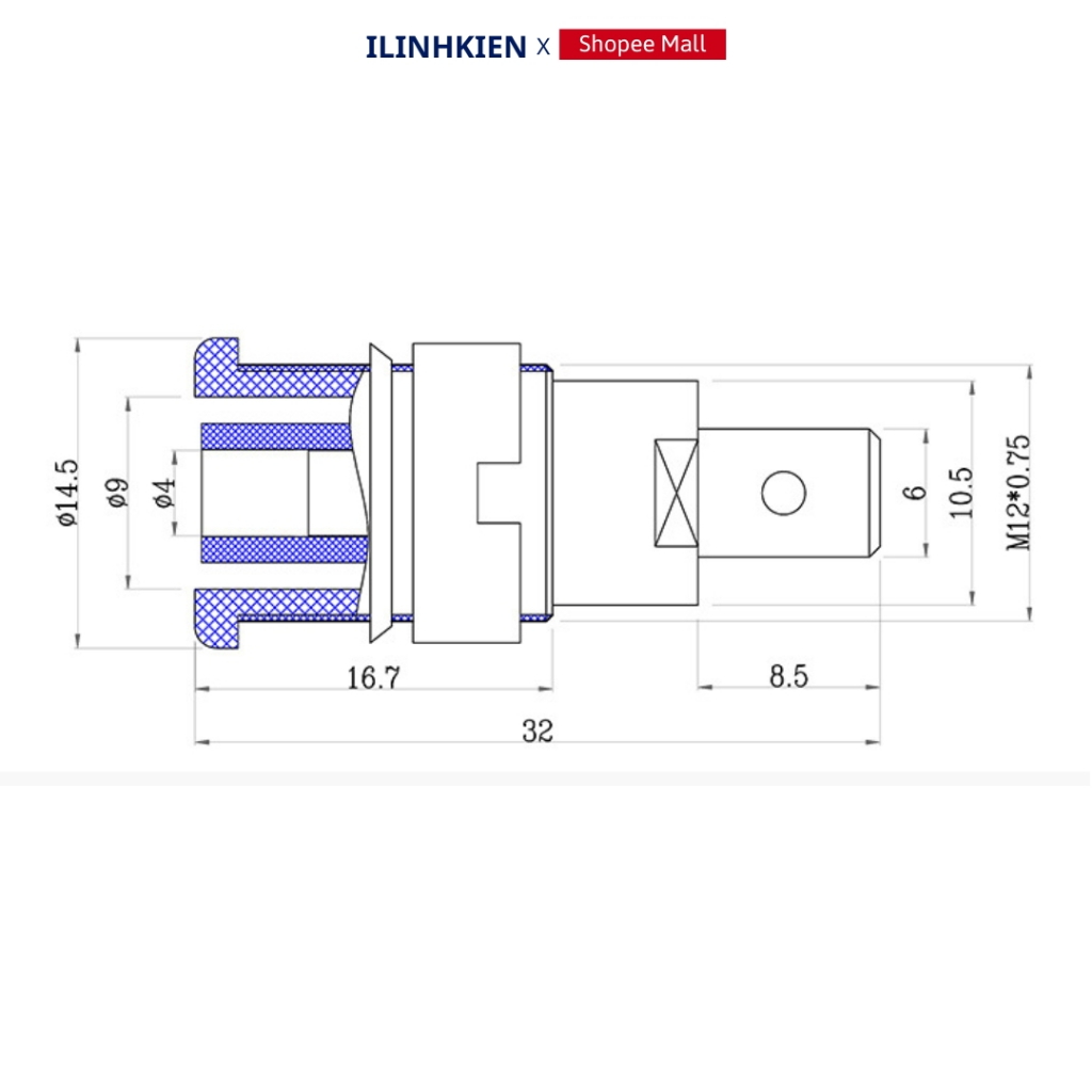Jack bắp chuối cái 4mm chất lượng cao ilinhkien.