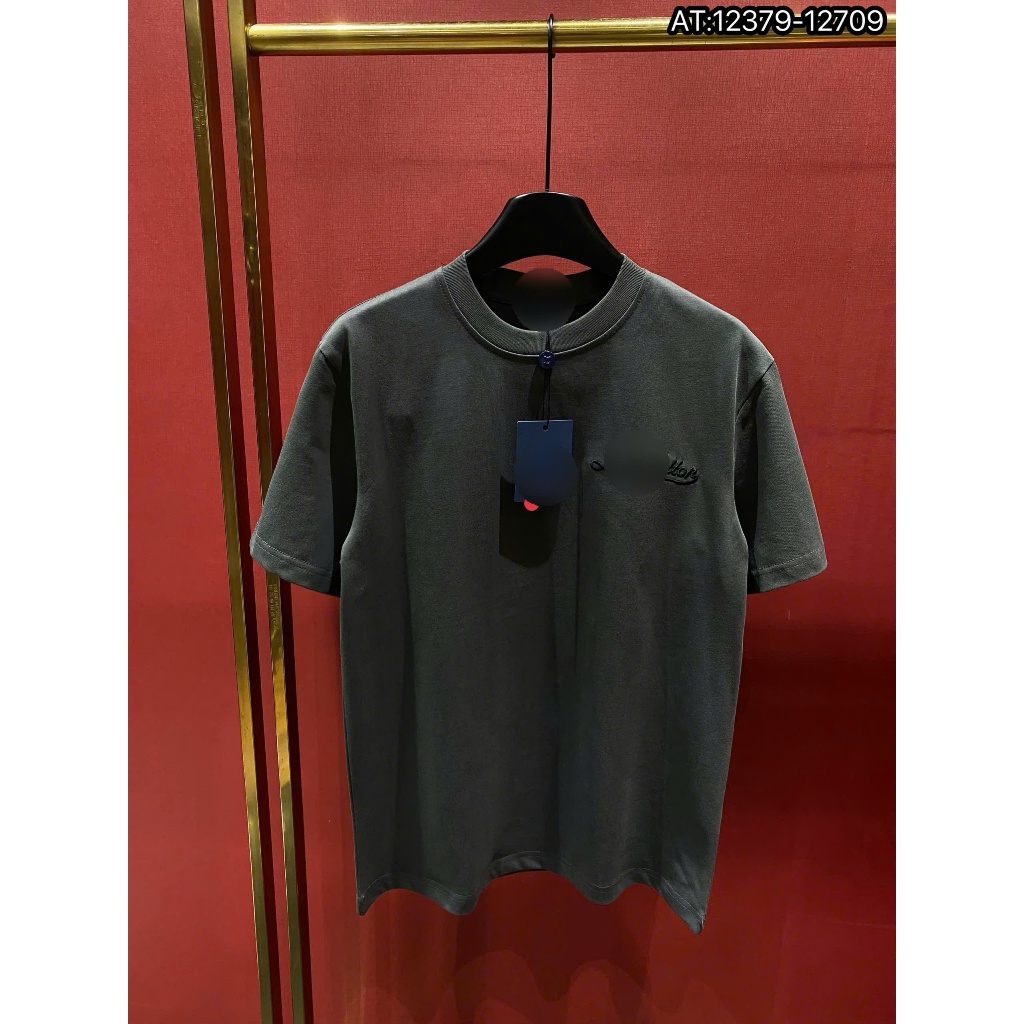 ÁO thun nam cổ tròn họa tiết thêu tay ngắn phong cách trẻ trung chuẩn from