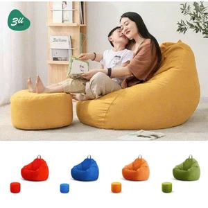 Hoả Tốc HCM - Ghế Sofa Lười Hạt Xốp Mã Combo Ghế Kèm Đôn Cao Cấp 3ii Home Relax Tận Hưởng Cuộc Sống
