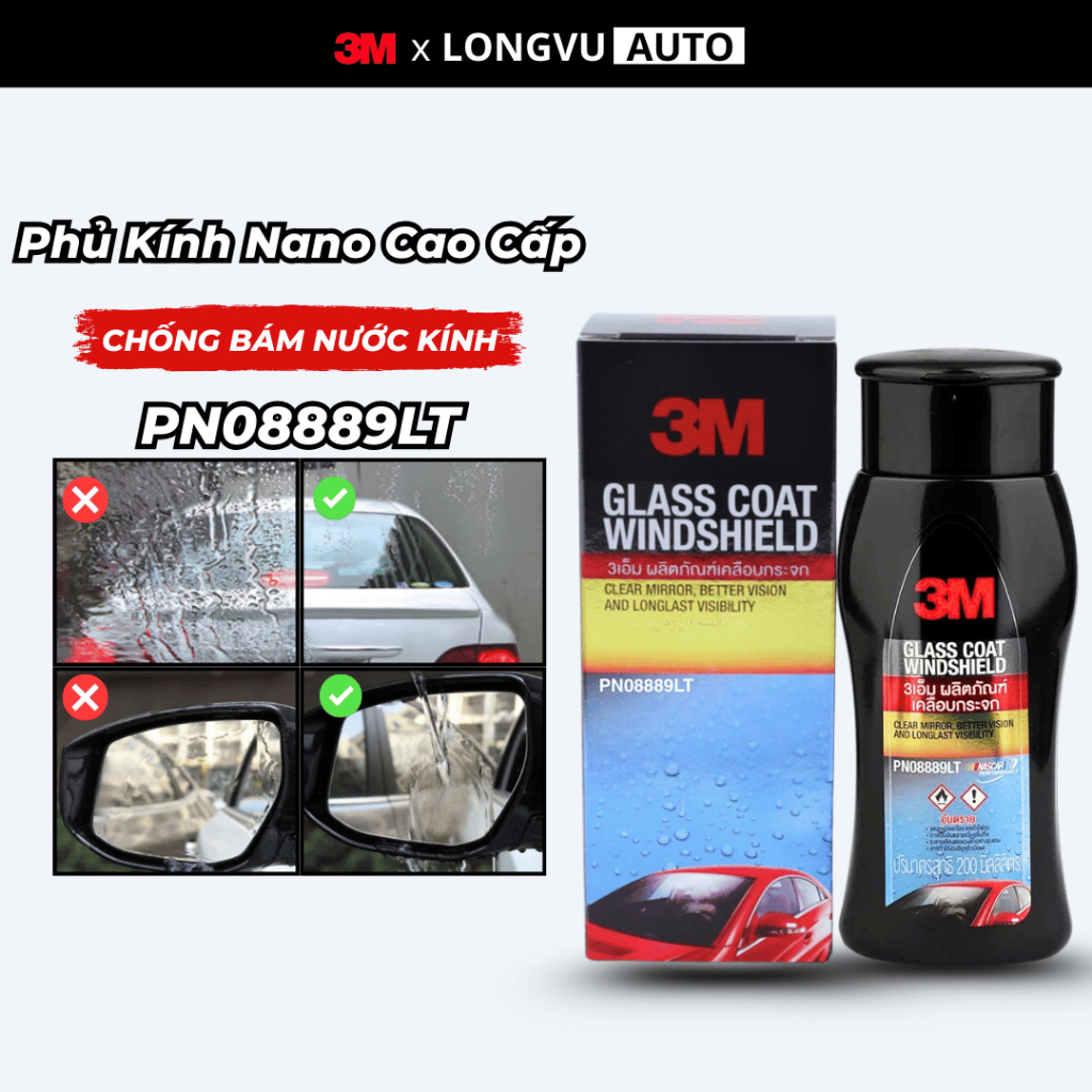 Chai chống bám nước trên kính xe 3M Glass Coat Windshield 08889 LT