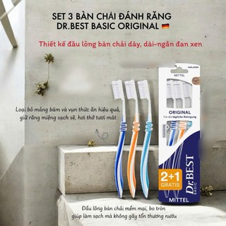 ✅Bàn chải đánh răng DR Best set 3 chiếc - Hàng nội địa Đức