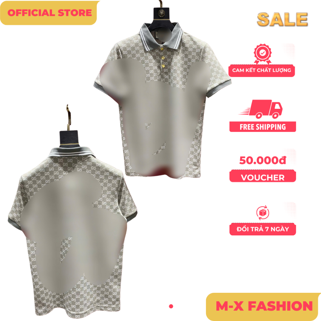 ÁO polo nam cổ tròn họa tiết tay ngắn phong cách trẻ trung chuẩn from