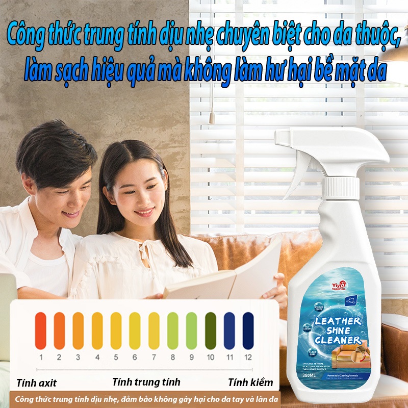 Chai Xịt Vệ Sinh Nội Thất Ô Tô Yiyi 380ml - Làm Sạch Khử Mùi Đồ Da, Ghế Da, Trần Nỉ, Mặt Kính, Taplo Xe Hơi