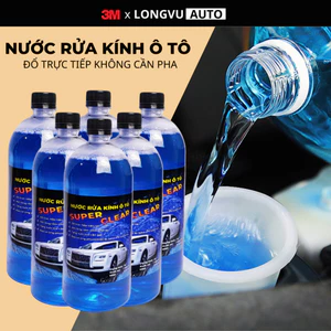 Nước rửa kính ô tô SUPER CLEAR đổ trực tiếp phù hợp với mọi loại xe hơi, không đóng cặn - Chai 1L
