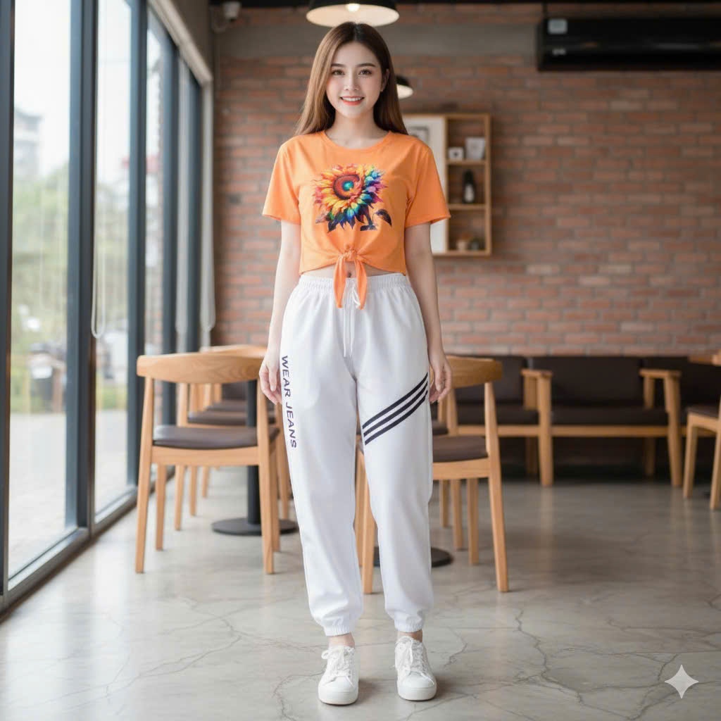 Bộ jonger thể thao cá tính chất cotton co giãn thích hợp tập zumba, erobic, gym, yoga, đi chơi, chạy bộ